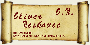 Oliver Nešković vizit kartica